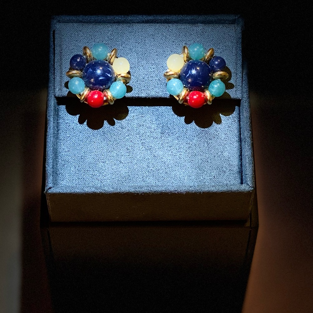 Liz Claiborne Multi-Color Bead Vintage Earrings